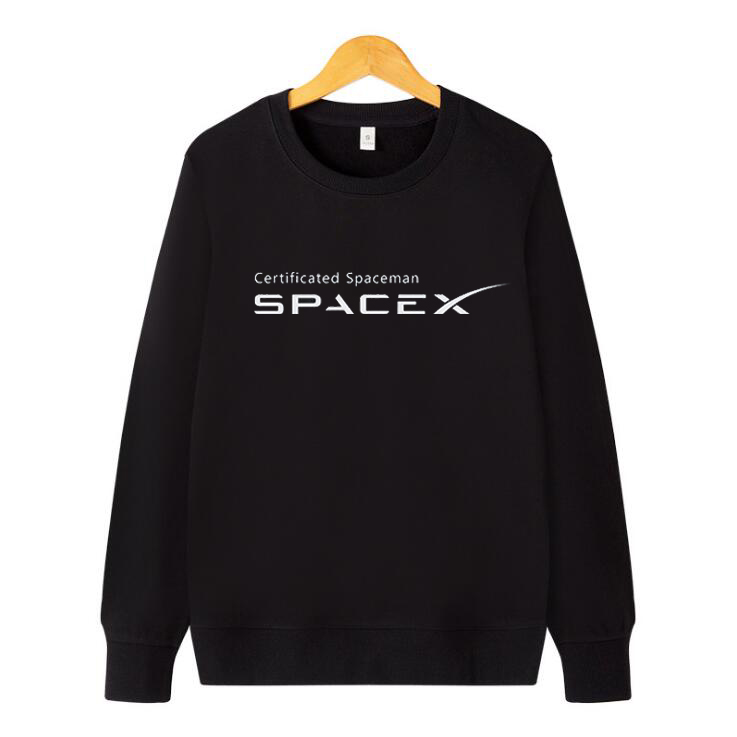 美国太空探索SpaceX长袖卫衣火箭猎鹰9号龙飞船马斯克秋冬衣服棉