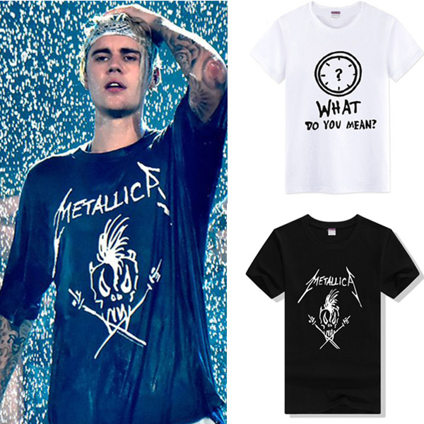 世界巡演贾斯汀比伯摇滚T恤短袖