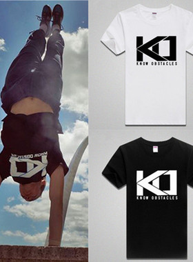 街头嘻哈滑板街舞跑酷T恤 PARKOUR 青少年男女宽松短袖纯棉衣服夏