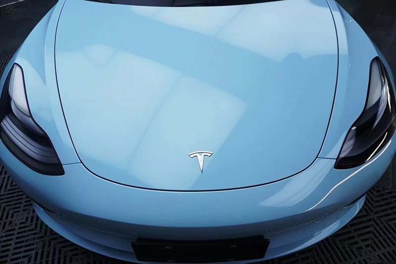 水晶冰川蓝全车改色膜全车贴膜PET冰川蓝改色膜包工包料包施工