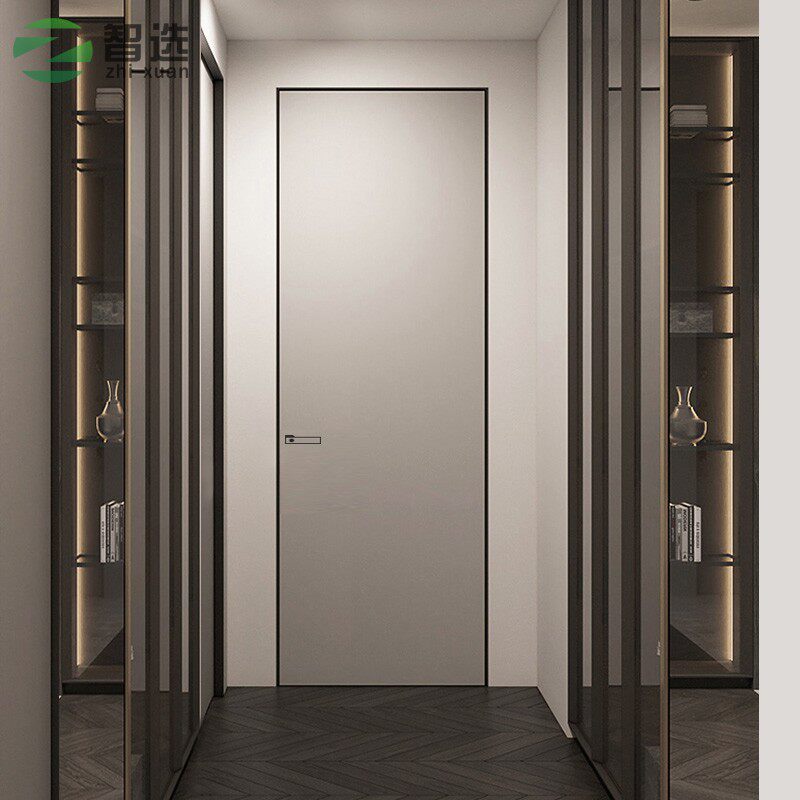 肤感pet极简门隐形门铝木门卧室门静音门暗门窄边实木门一门到顶