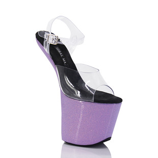 IDEAL MA 无跟高跟鞋20CM恨天高厚底夜店情趣Cosplay钢管舞凉鞋