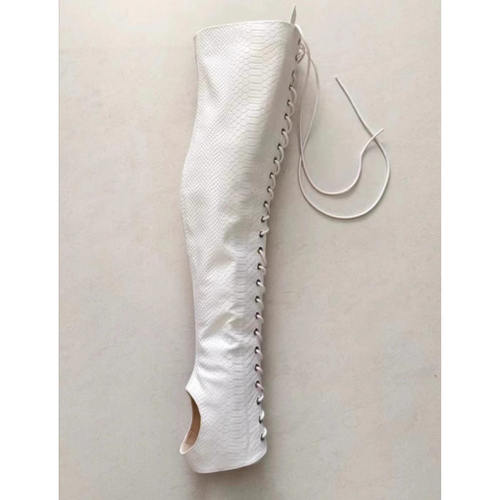 IDEAL MA 新款钢管舞高跟凉鞋靴筒套女鞋性感银定制款