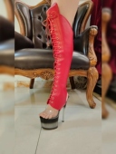 性感银定制款 IDEAL 钢管舞高跟凉鞋 靴筒套带护膝海绵女鞋 新款