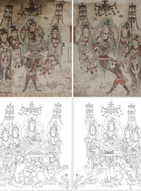 高清工笔画敦煌榆林25壁画大图