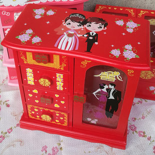 梳妆盒红色高档婚礼 包邮 庆结婚首饰盒新娘礼物喜全新中国木质传统