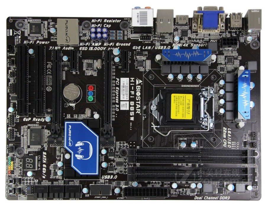 BIOSTAR/映泰 B85W 1150 DDR3豪华大板HDMI高清 4内存大板