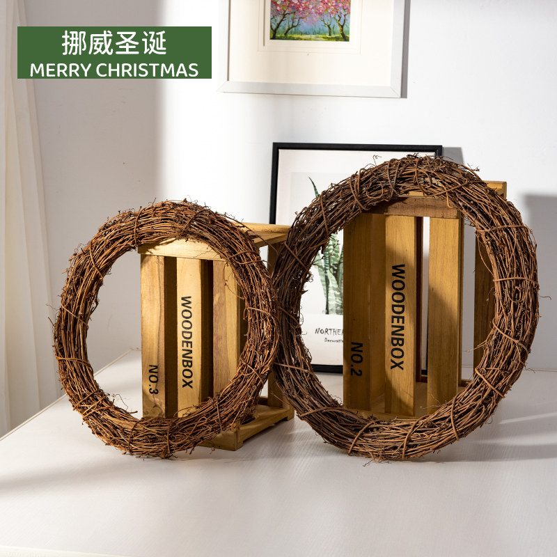圣诞装饰品天然土茯藤圈藤环DIY创意手工花环儿园干藤条节日装饰