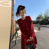 大货已出！定制蝴蝶结扣娃娃领压褶连衣裙B260-2365-P120控188，女装连衣裙，芭图娜