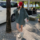 现货！复古软牛仔蓝衬衫+裙裤套装260-5050-P165K238，女装套装/套裙，芭图娜