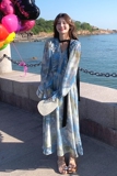 现货主推款！24秋新款莫奈花园印花长连衣裙260-3328-P135K188，女装连衣裙，芭图娜