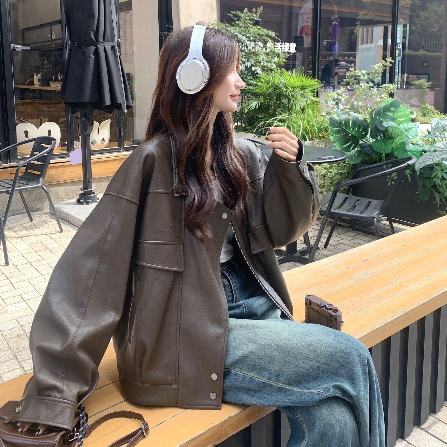 高级感PU皮衣外套女2025秋季新款爆款港风复古小个子机车服夹克潮,女装皮衣,芭图娜