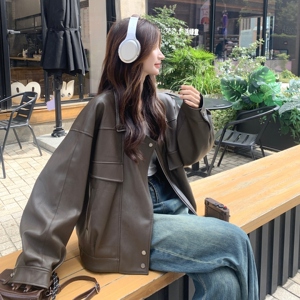 高级感PU皮衣外套女2025秋季新款爆款港风复古小个子机车服夹克潮图片