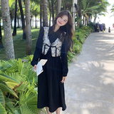 现货主推！新中式水墨画假两件衬衫裙套装260-3256-P145K198，女装连衣裙，芭图娜