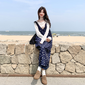 大货已出！莱赛尔雪花T+藏蓝色吊带裙套装B260-5229-P175K258图片