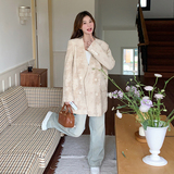 独特别致浮雕纹西装外套女2024初秋新款新中式设计感小众无领西服，女装西装，芭图娜