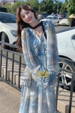 现货主推款！24秋新款莫奈花园印花长连衣裙260-3328-P135K188，女装连衣裙，芭图娜