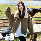 现货数据款！咖色大毛领短款羽绒服【90绒】B260-5357-P265K358，女装羽绒服，芭图娜