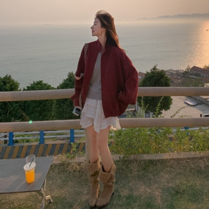 乌梅子酱设计款可脱卸袖子短外套女2025秋季新款潮酷炸街时尚夹克图片
