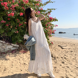 现货！超长白色水溶蕾丝吊带长裙260-5036-P125K188，女装连衣裙，芭图娜