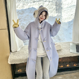 现货主推！蓝色70绵羊毛双面呢大衣B260-5350-P275K378，女装毛呢外套，芭图娜