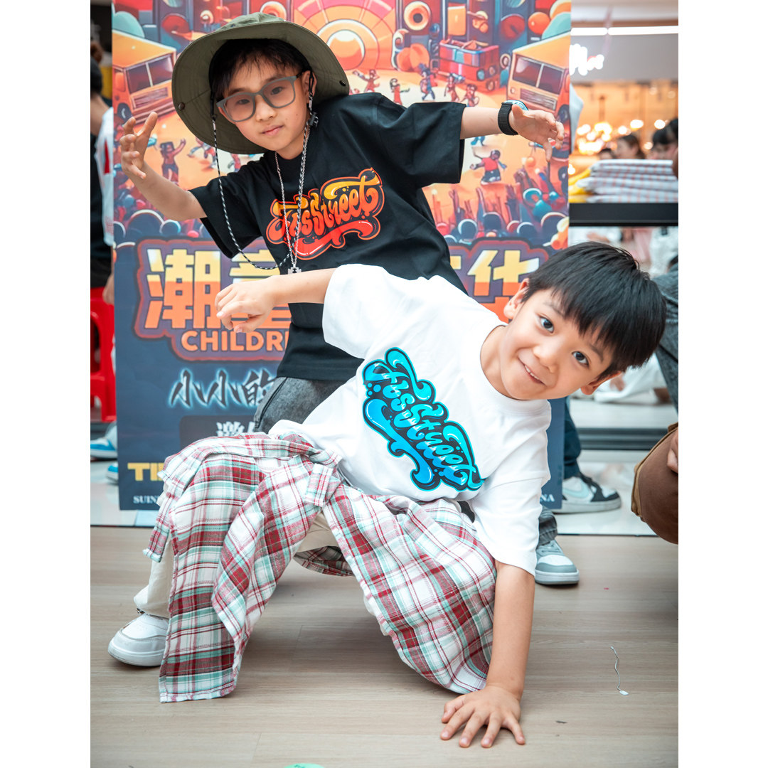 FBS原创街头涂鸦纯棉少儿街舞HIPHOP嘻哈BBOY 宽松纯棉短袖演出服