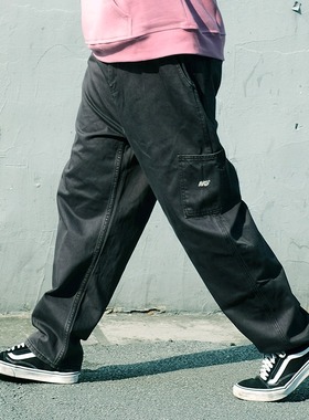 Masterape多口袋新款街头裤子百搭工装牛仔裤男宽松直筒休闲长裤