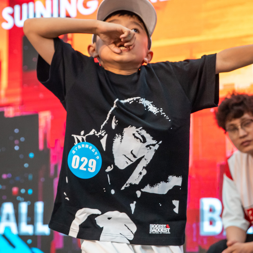 FBS X B&B联名款致敬李小龙少儿街舞 HIPHOP宽松纯棉短袖T恤