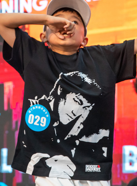 FBS X B&B联名款致敬李小龙少儿街舞 HIPHOP宽松纯棉短袖T恤