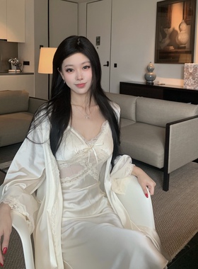 LAria*奶油玫瑰 睡衣女纯欲冰丝2026新款夏季性感吊带睡裙带胸垫