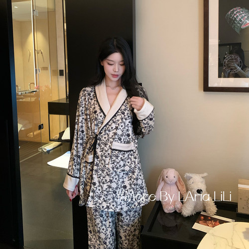 静奢时光 海岛绒2026新款睡衣女秋冬款加绒加厚冬季浴袍家居服