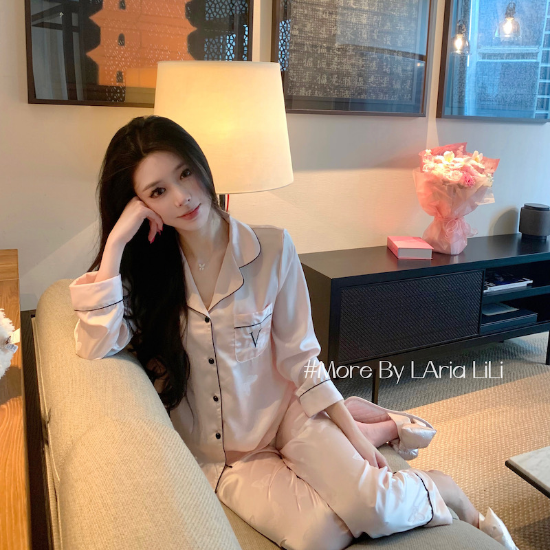 V蝴蝶 冰丝性感睡衣女2025新款纯欲风春夏季家居服套装高级感