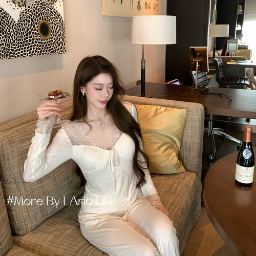 LAria素颜心机 睡衣女性感莫代尔性感2026新款高级感蕾丝家居服