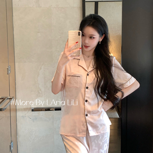 LAria少女蝴蝶结 高级感家居服 冰丝睡衣女性感夏季 纯欲2025新款