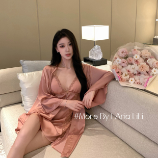 吊带睡裙纯欲风家居服 2026新款 LAria一缕风情 性感冰丝睡衣女春季