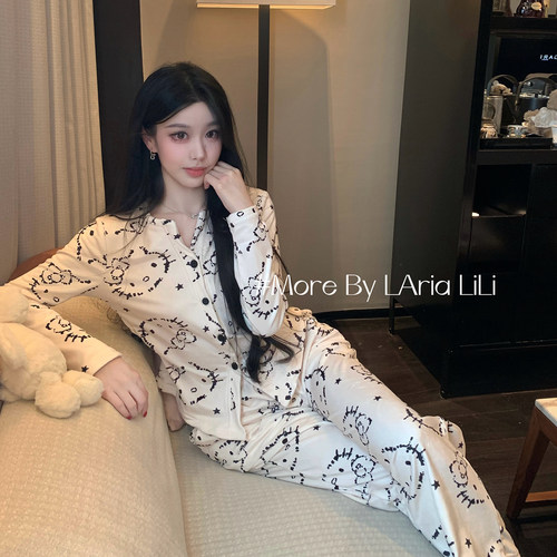 LAria童趣KT 睡衣女加绒加厚海岛绒冬季2026新款家居服秋冬款