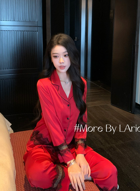 LAria红运当头 新年红色睡衣女冰丝2026新款春季性感纯欲风家居服