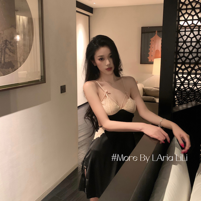 LAria*性感捕手 镂空蕾丝露背性感睡衣女睡裙夏季新款纯欲2025