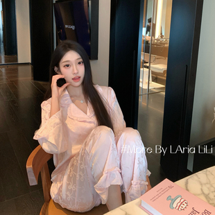 秋季 性感2025新款 纯欲高级家居服 睡衣女冰丝春秋款 LAria甜桃芭比