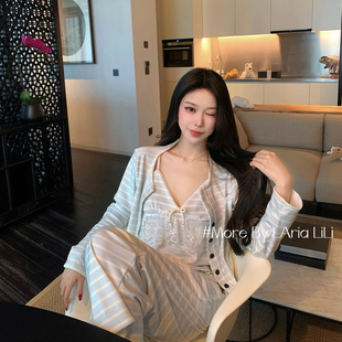 三件套家居服 加厚睡衣女加绒秋冬款 LAria情动海盐 海岛绒2025新款