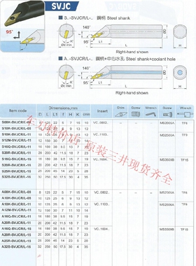 三支包邮原装三井车刀杆A08K-SVJCR/L-08货库存齐全拍前询价