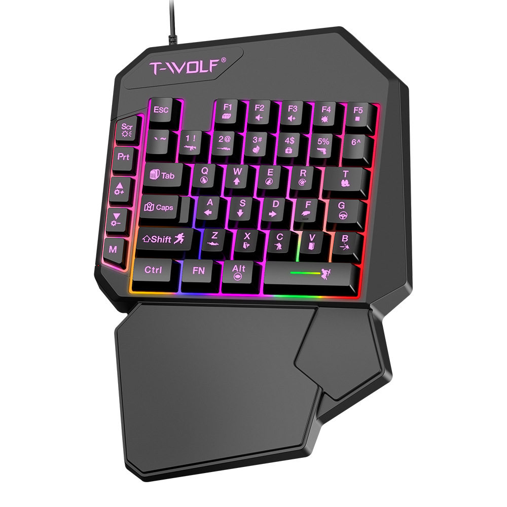 One Handed RGB Mechanical Gaming Keyboard 单手键盘鼠标游戏