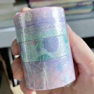 外贸烫银美人鱼胶带 4卷 店铺满50元包邮