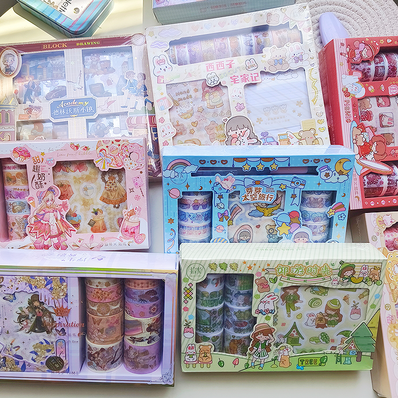 拾光 胶带贴纸礼盒套装卡通人物手账可爱胶带贴纸,节庆用品/礼品,文化创意文具,淘宝优惠券,粉丝福利购,淘宝优惠卷