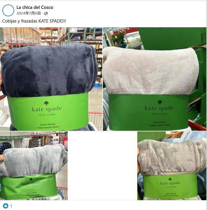 高货捡漏 美国kate spade 法兰绒毛毯 超大尺寸 233*248cm