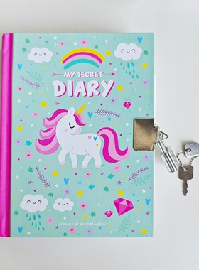 意大利A6 空白彩页独角兽带锁B1-033