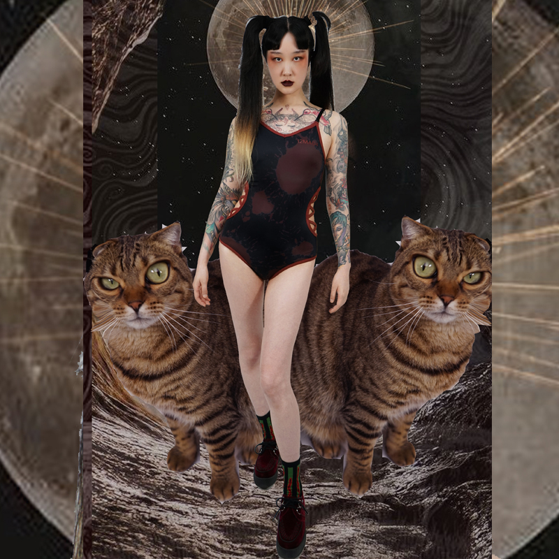 原创设计复古中国风休闲泳衣女