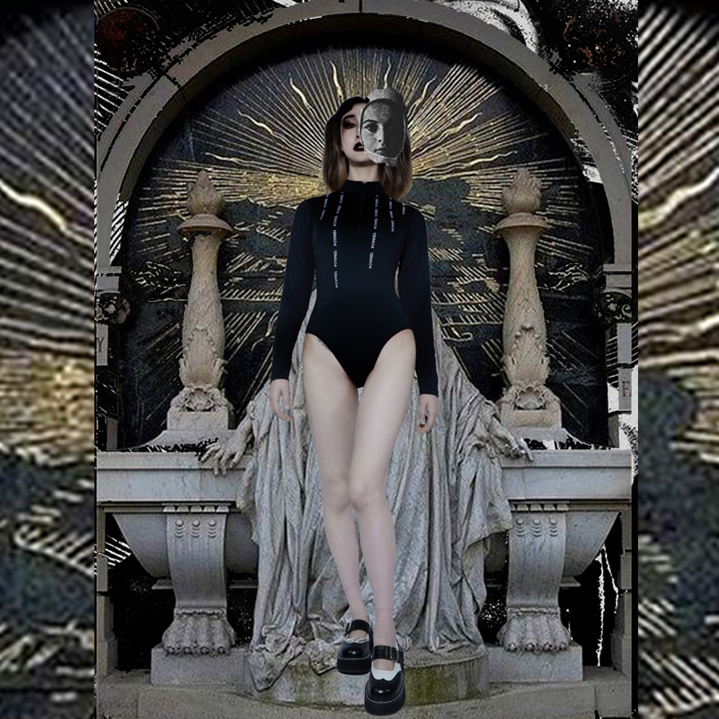 复古长袖潜水性感保守防晒泳衣女