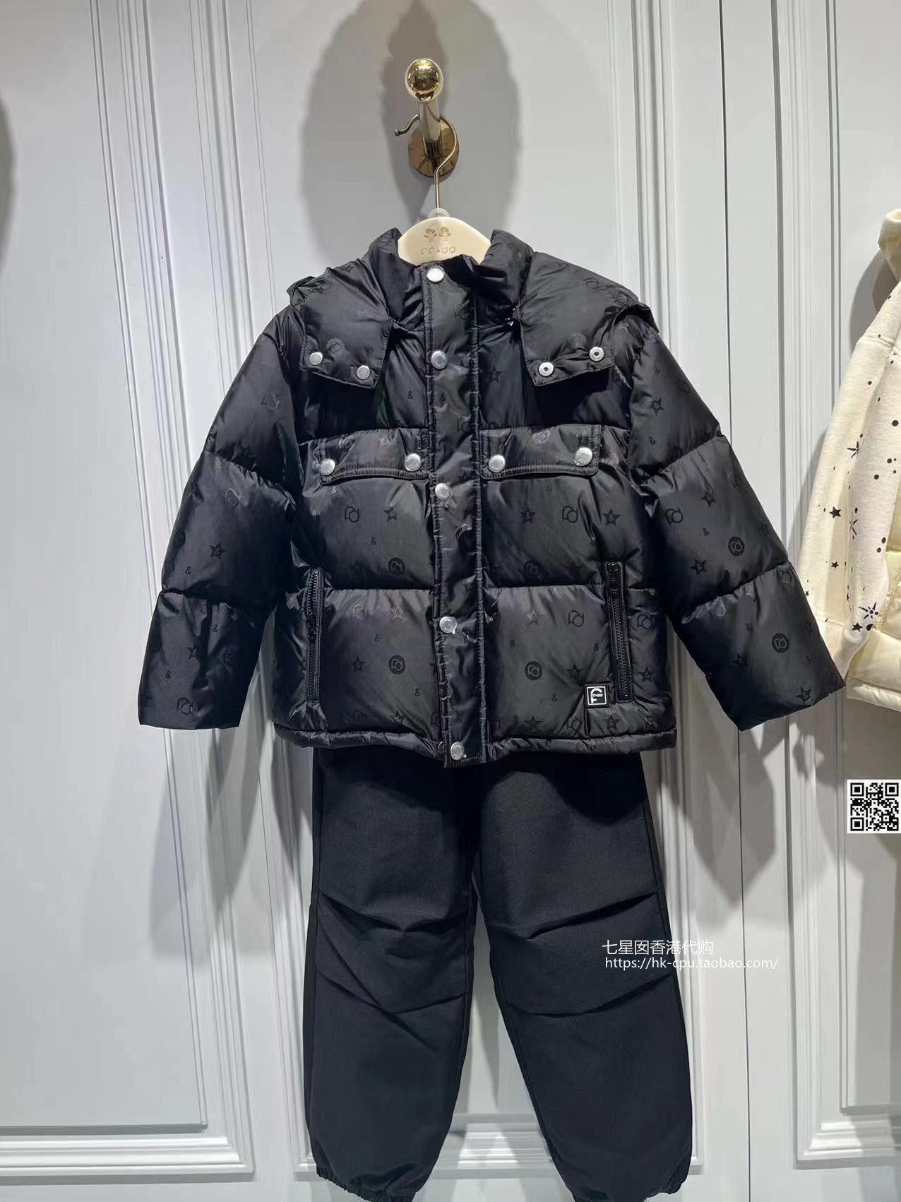 23秋冬新男童印花休闲连帽羽绒服复古褶皱束脚棉裤套装FF&DD代购,童装/婴儿装/亲子装,套装,淘宝优惠券,粉丝福利购,淘宝优惠卷