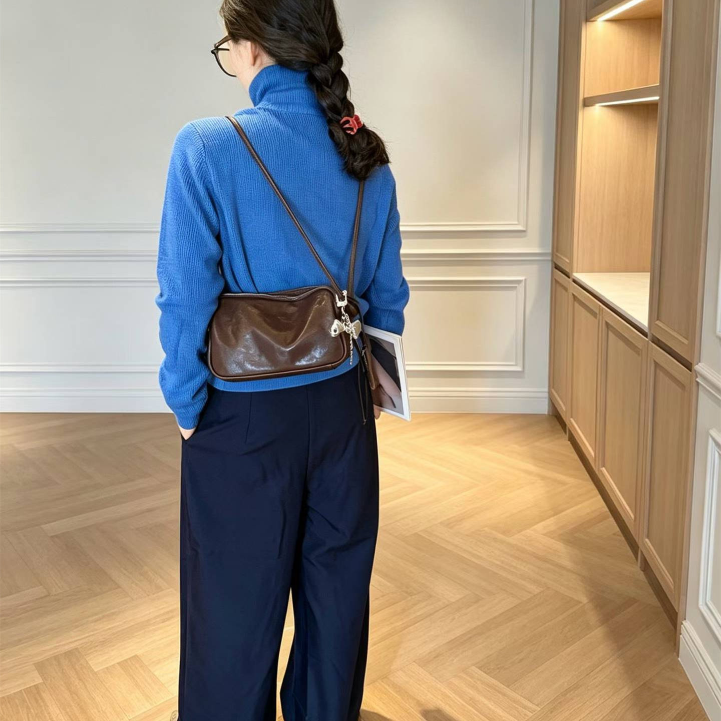 欧洲站真皮时尚单肩斜挎小方包女